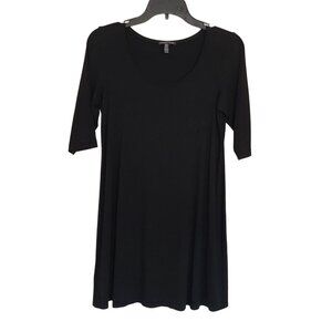 Eileen Fisher Top Womens XS Short sleeve Jersey Knit Black Tunic Basic